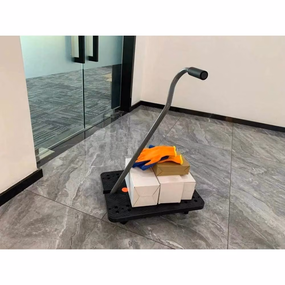 VOGREX Black Plastic Platform Hand Trolley with 200kg Capacity – 2