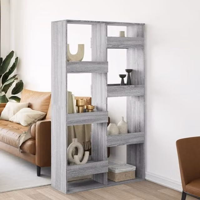 Berkfield Home Grey Sonoma Room Divider in Engineered Wood, W: 100 cm, D: 33 cm, H: 175 cm – 1