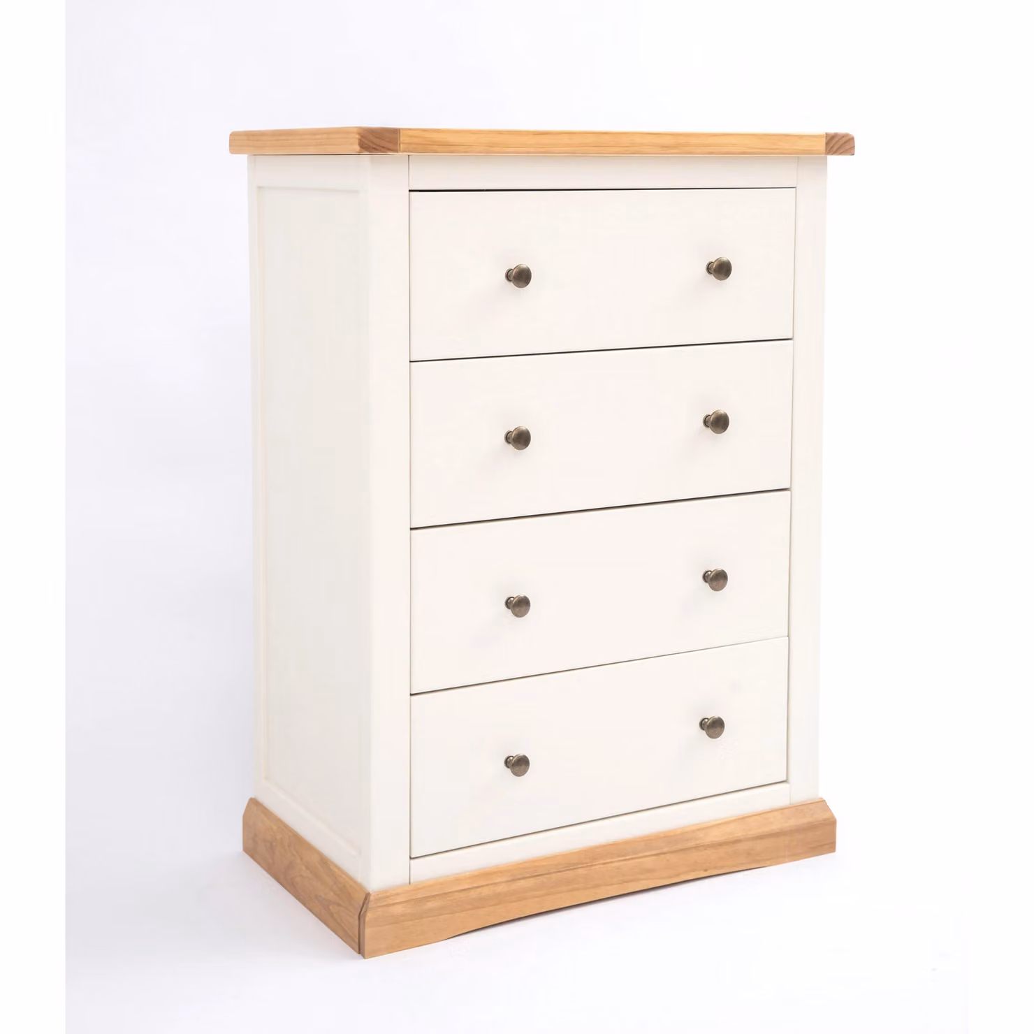 Cabinet Bits Trevi 4 Drawer Petite Chest of Drawers in White with Gold Brass Knobs – 2