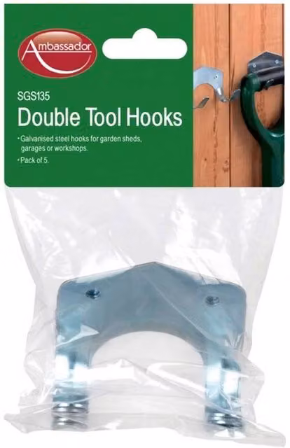 Ambassador Silver Galvanised Steel Double S-Hooks, Pack of 5