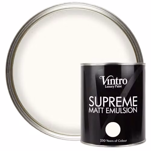 Vintro Luxury Matt Emulsion Warm White Multi Surface Paint for Walls, Ceilings, Wood and Metal, 1 l