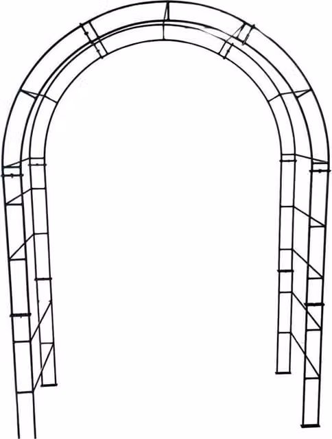 Poppyforge Paris Arch Climbing Frame in Black with Ground Spikes, W/D/H: 53 x 175 x 242 cm