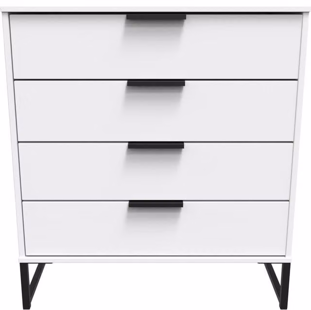 Ready Assembled 2 U Fuji 4 Drawer Chest in White