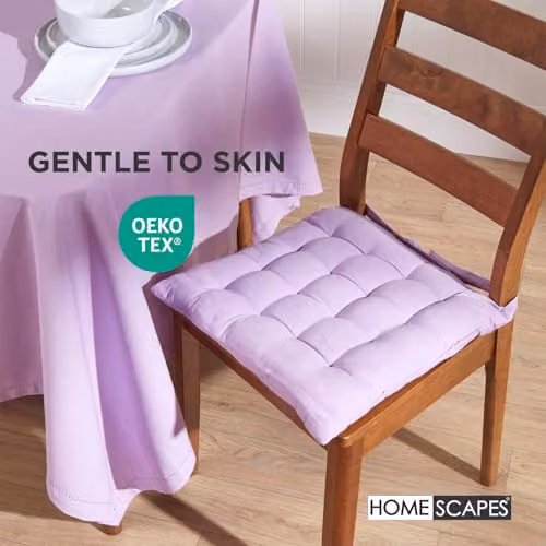 Homescapes Cotton Seat Pad in Purple, W/D/H: 40 x 40 x 6.5 cm – 3