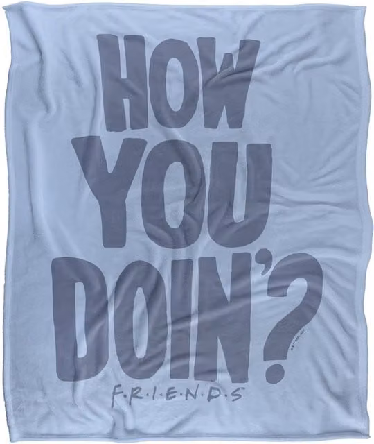 Warner Brothers Friends Joey Tribbiani Classic Silky Touch Super Soft Throw Blanket, White, W: 152.4 cm, D: 127.0 cm