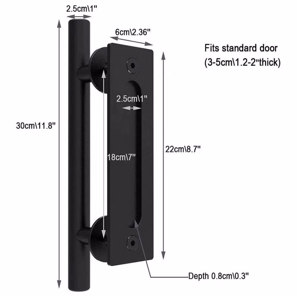 Nordara Matte Black Door Handle and Gate Hardware Set – 2