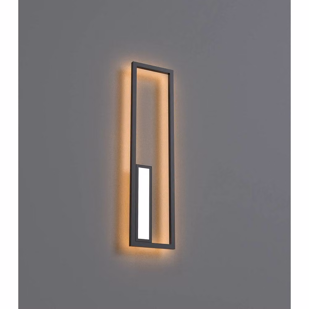 Netlighting Boutique Rectangular LED Wall Lamp, Black, 40W, 3000K, 2250lm – 2