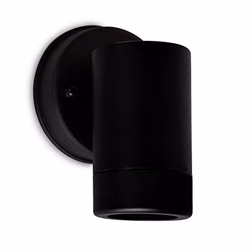 MiniSun Modern Black Down Outdoor Wall Light with 2.4W LED Sensor Bulb and Dusk Sensor