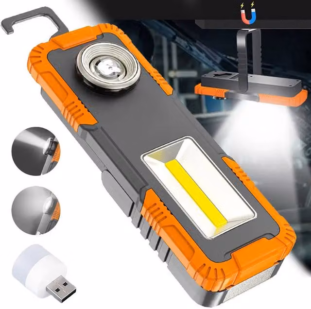Hinsinc Rechargeable LED Magnetic Work Light and Emergency Hand Torch in Multicolour – 1