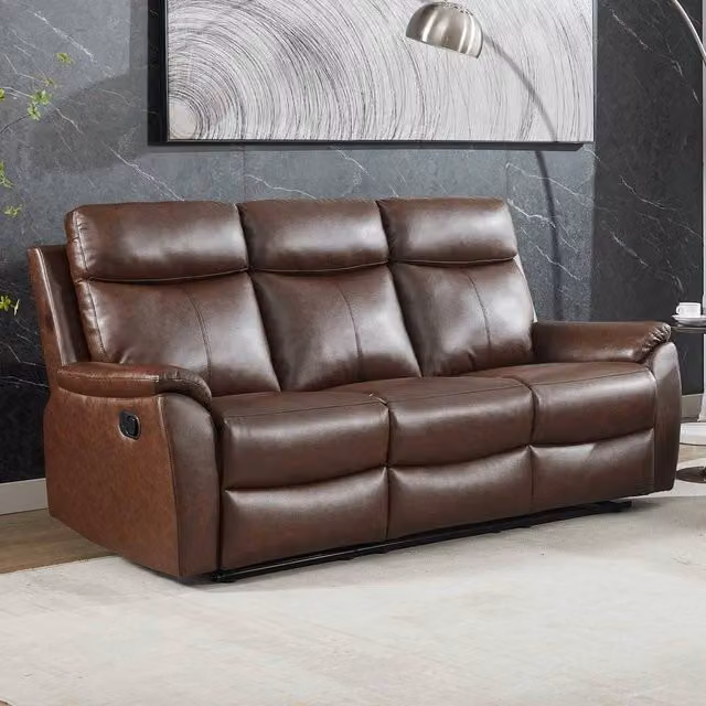 Furnishings For Less UK Ferndale 3 Seater Manual Recliner Sofa in Brown Leatheraire – 2
