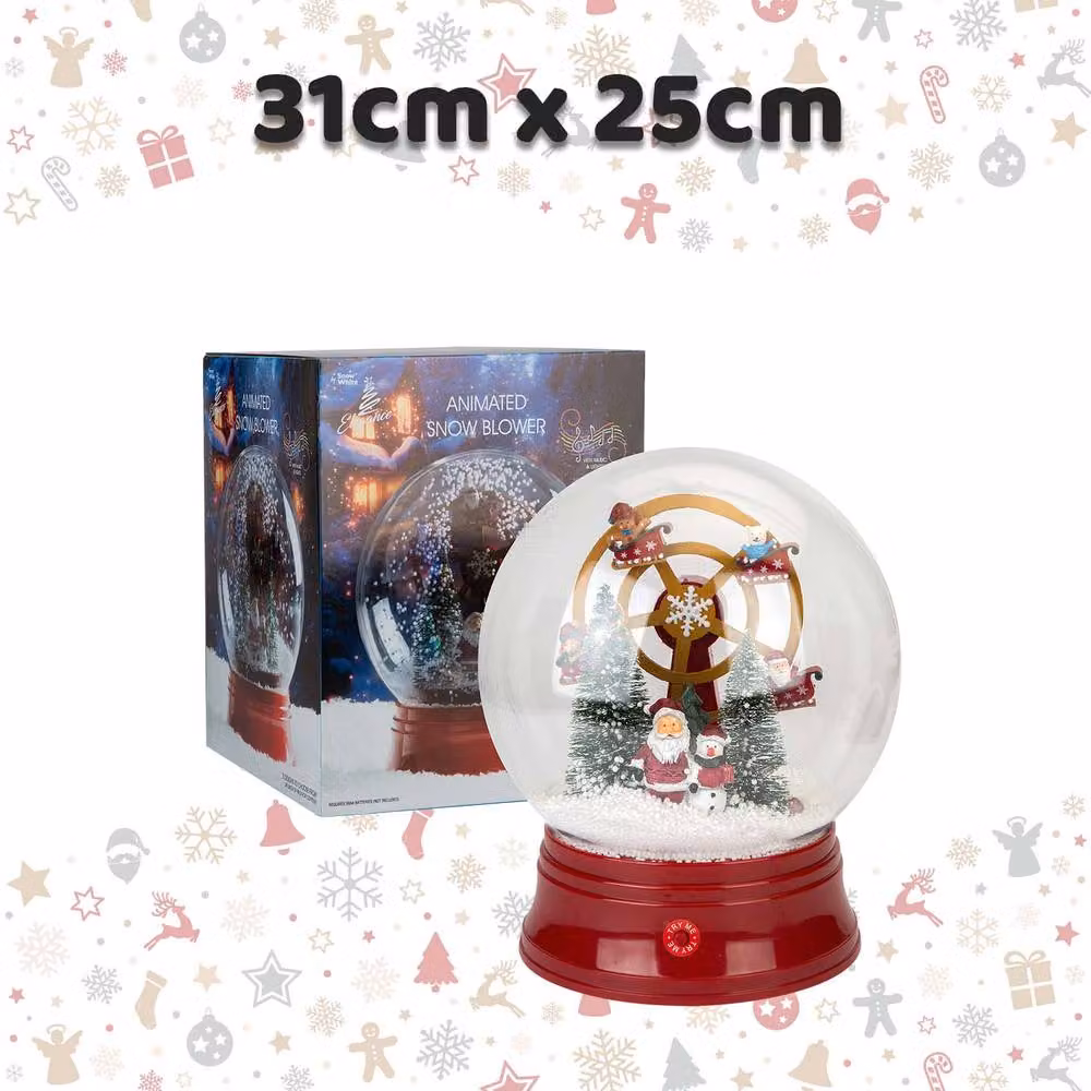 VFM e-Store Red Ferris Wheel Christmas Snow Globe Light Up Blower, W: 31 cm, D: 25 cm, H: 25 cm – 2