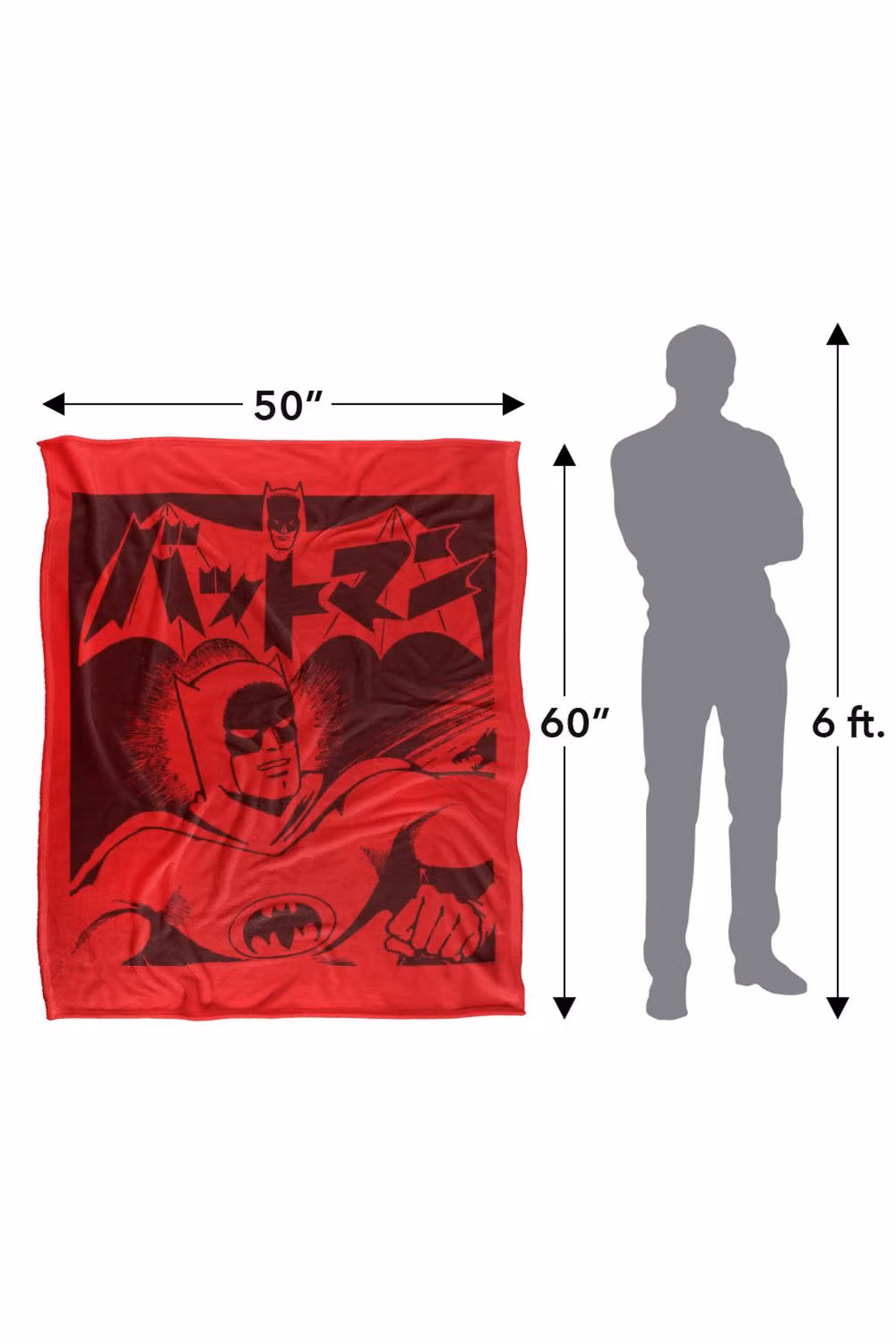 Warner Bros. Batman Kanji Logo Super Soft Fleece Throw Blanket, Multicolour, W: 127 cm x L: 152 cm – 6