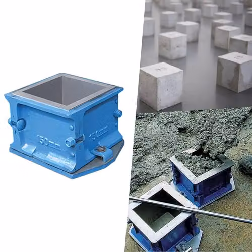 PDL Pegdev Concrete Test Cube Mould 150mm with PVC Gloves for Slump and Compressive Strength Testing, Blue – 2