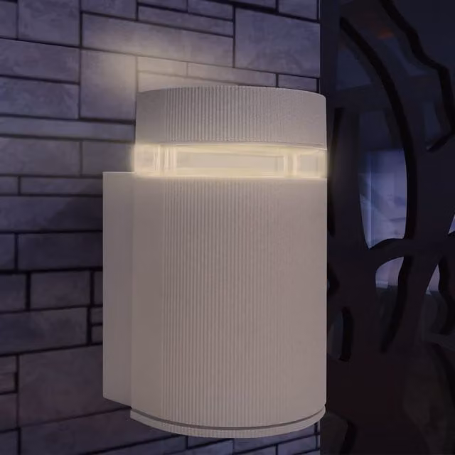 Berkfield Home Grey Aluminium Outdoor Semi-Cylindrical Wall Sconce with Transparent Glass – 1