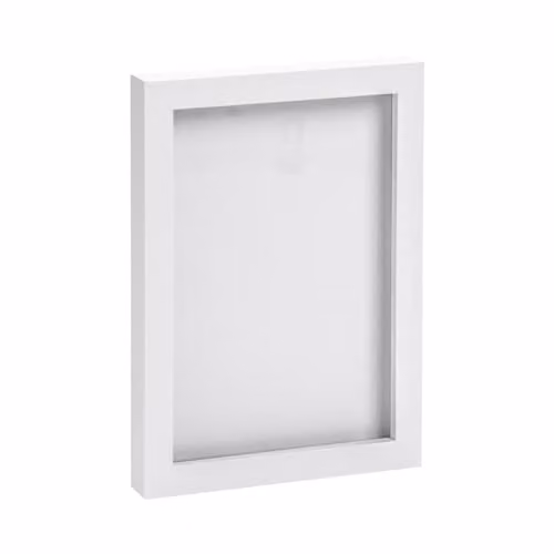 Nicola Spring A5 Modern Rectangular Photo Frame in White with Glass Aperture for Wall Mounting