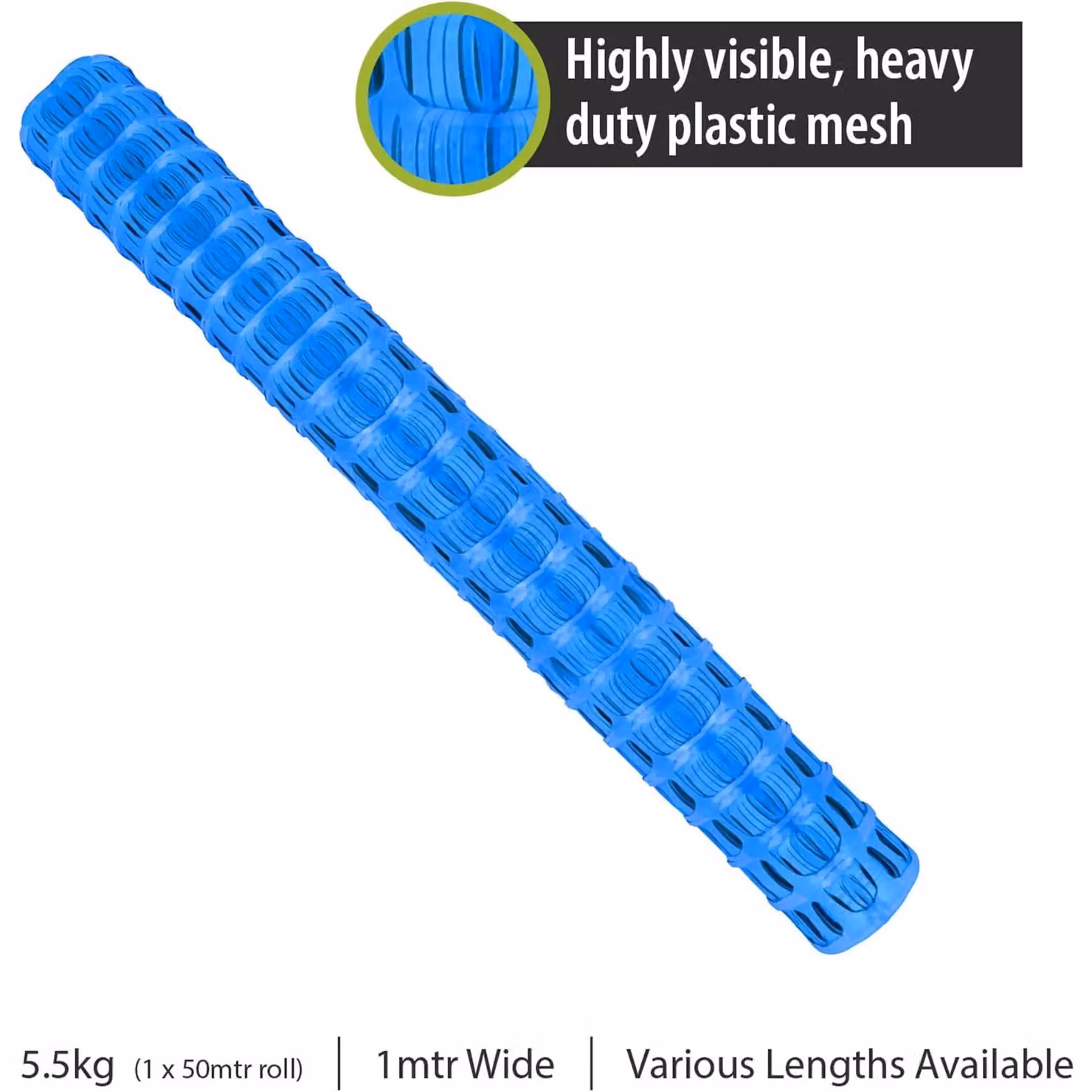 Pegdev Heavy Duty Blue Plastic Barrier Fencing Mesh Netting 40m – 2