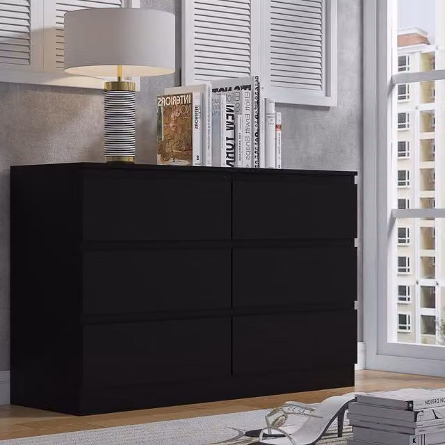 FWStyle Black Chest of Drawers