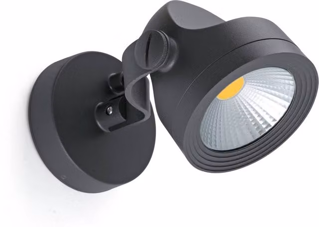 Faro Modern Adjustable LED Outdoor Wall Spotlight in Grey
