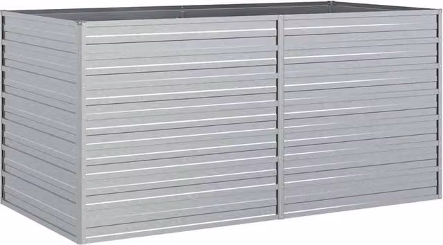 Berkfield Home Garden Galvanised Steel Raised Bed in Silver, W/D/H: 160 x 80 x 77 cm – 1