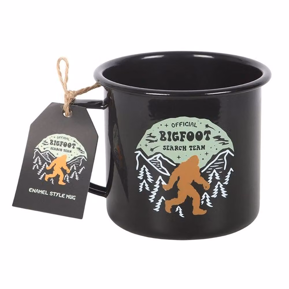 Uniqueful Bigfoot Search Team Enamel Mug in Black, 550 ml – 3