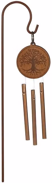 Something Different Tree of Life Freestanding Standing Garden Windchime in Brown Metal and Wood