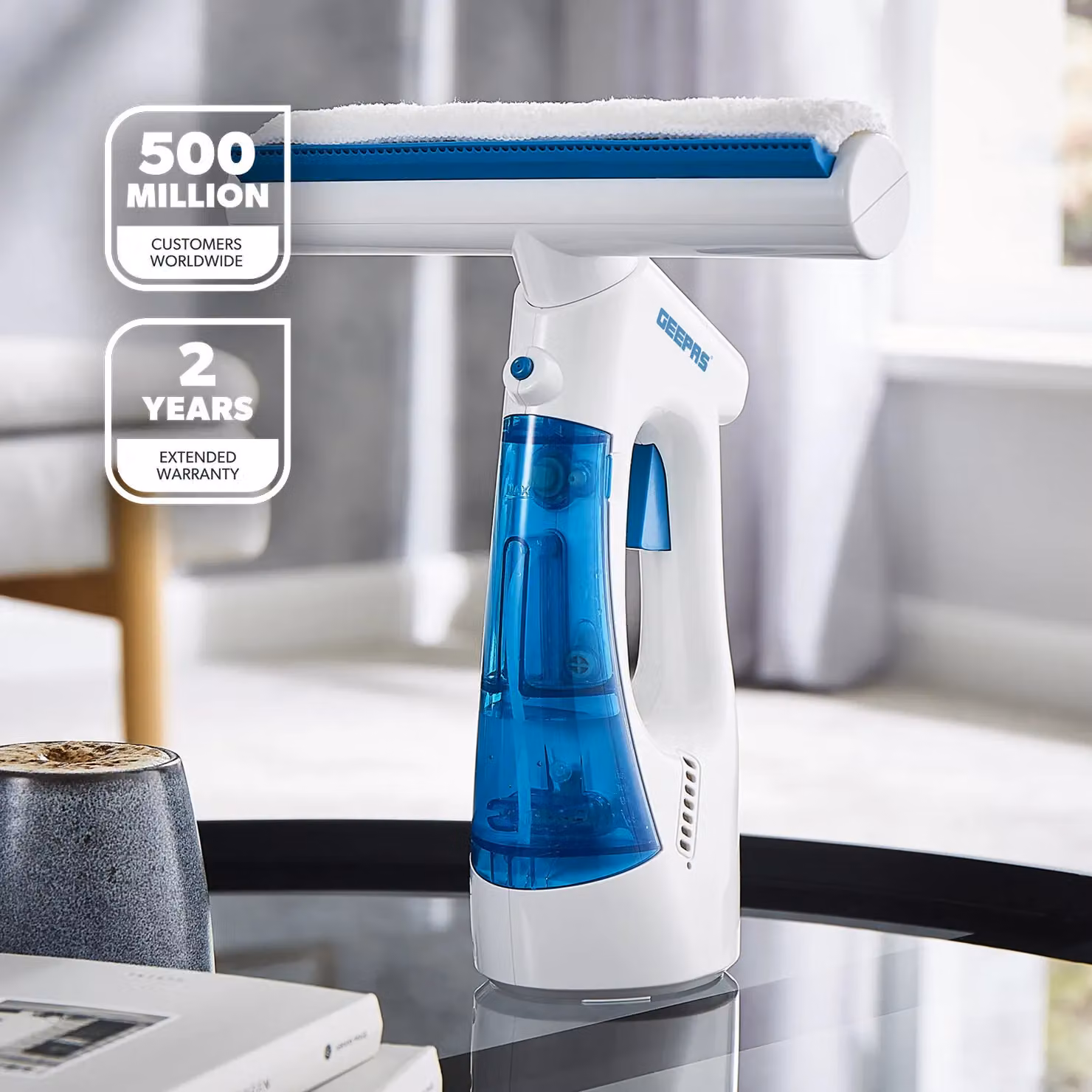 Geepas Cordless 3-in-1 Window Cleaner in Blue with 35 Minute Battery Life – 2