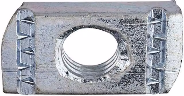 Unifix T-Shape Plain Channel Nuts M12 BZP Galvanised Steel in Silver