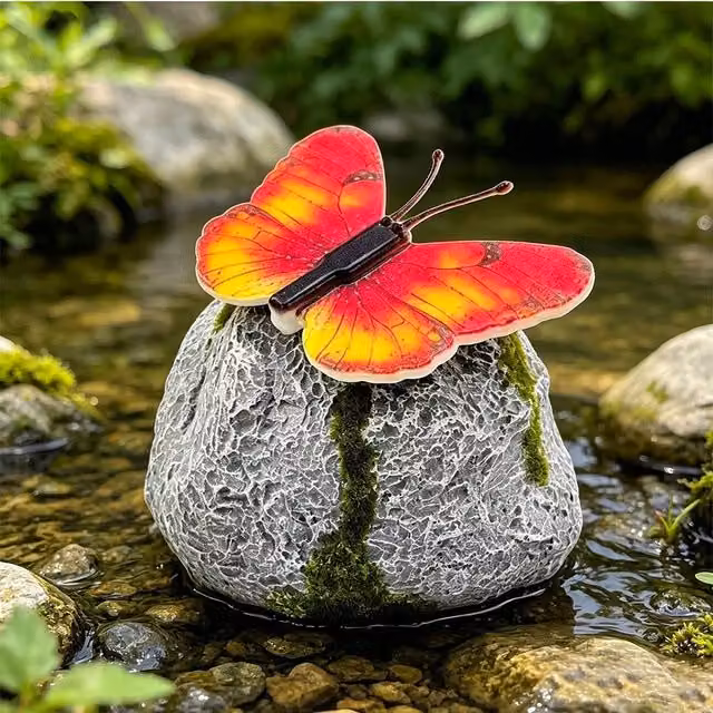 Quipulse Red Butterfly Decorative Simulation Lawn Light