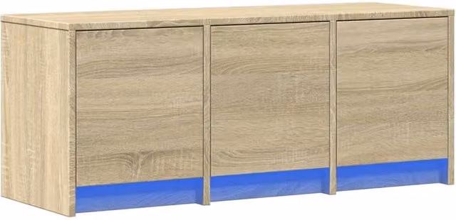 Berkfield Home Modern TV Cabinet with LED in Sonoma Oak, W/D/H: 97 x 34 x 40 cm – 1