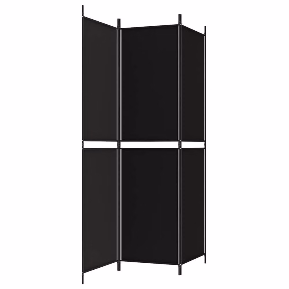 Berkfield Home 3-Panel Room Divider in Black, H 200 cm x W 150 cm – 3