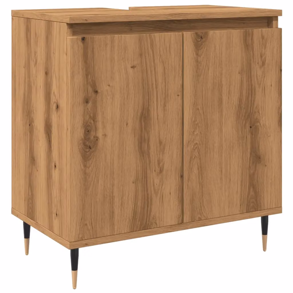 Berkfield Home Artisan Oak Bathroom Cabinet in Brown, W/D/H: 58 x 33 x 60 cm – 2