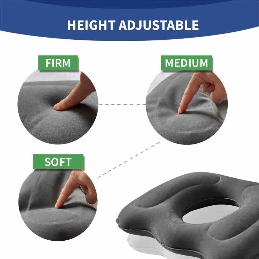 Nordara Grey Inflatable Donut Ring Cushion Seat Pillow for Hemorrhoid Support – 4