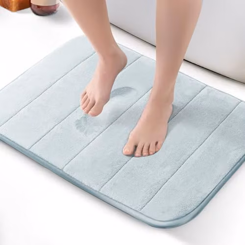 Keplin Memory Foam Bath Mat, Blue, W: 50 cm, D: 60 cm – 1