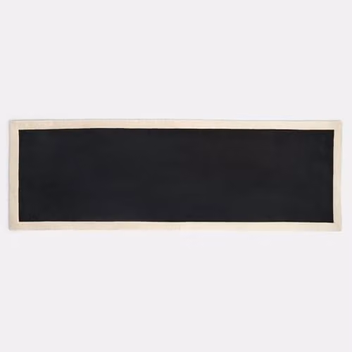 OHS Modern Hand Tufted Hallway Runner Rug with Contrast Border, Black, W: 66 cm, L: 200 cm – 1