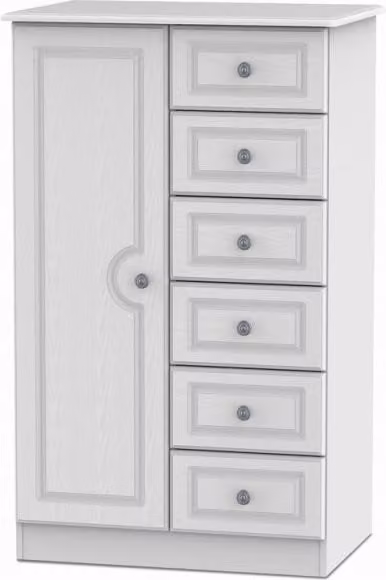 Welcome Pembroke White Ash Childrens Small Wardrobe with Hinged Doors and Drawers