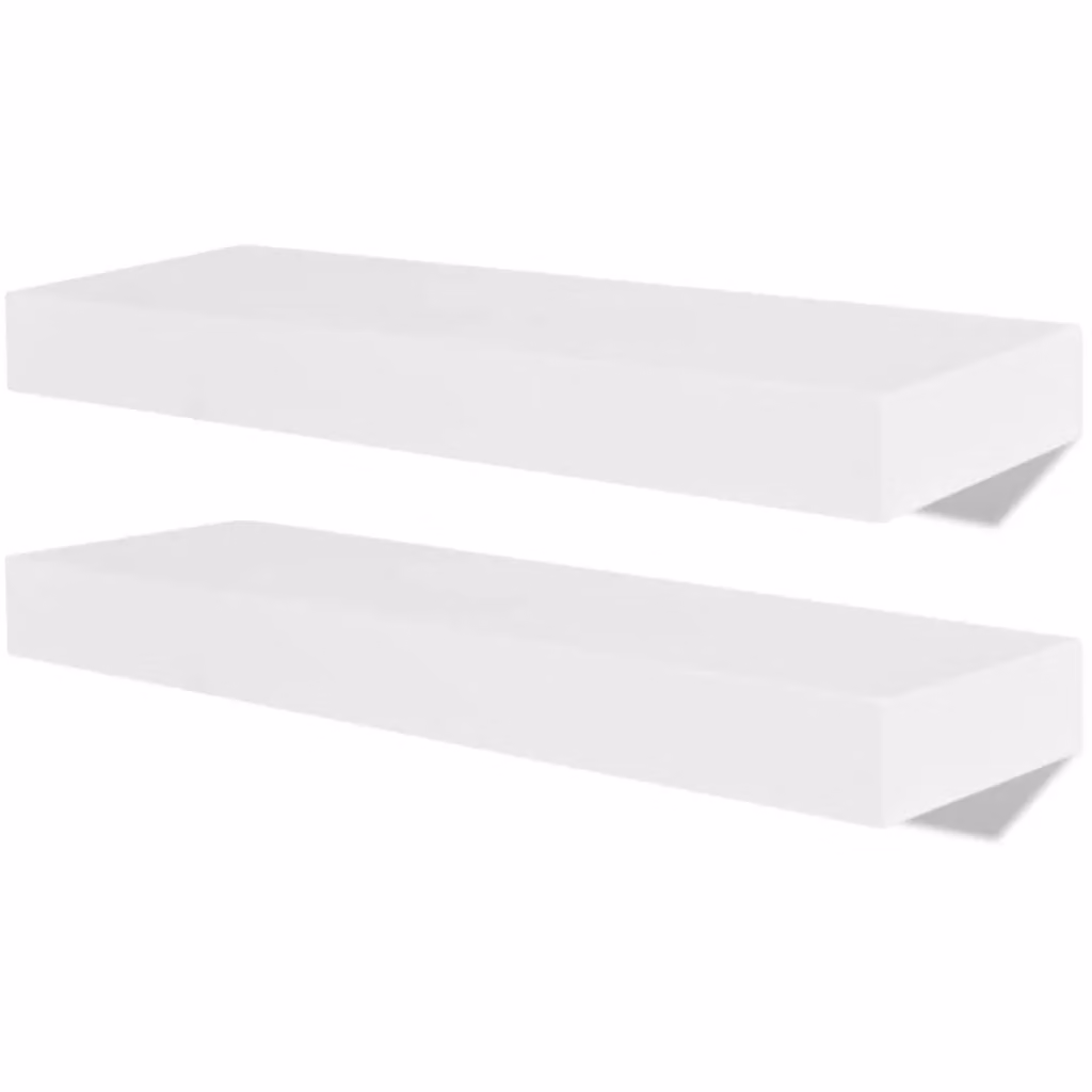 Berkfield Home Set of 4 White Wall Mounted MDF Shelves, 40 cm