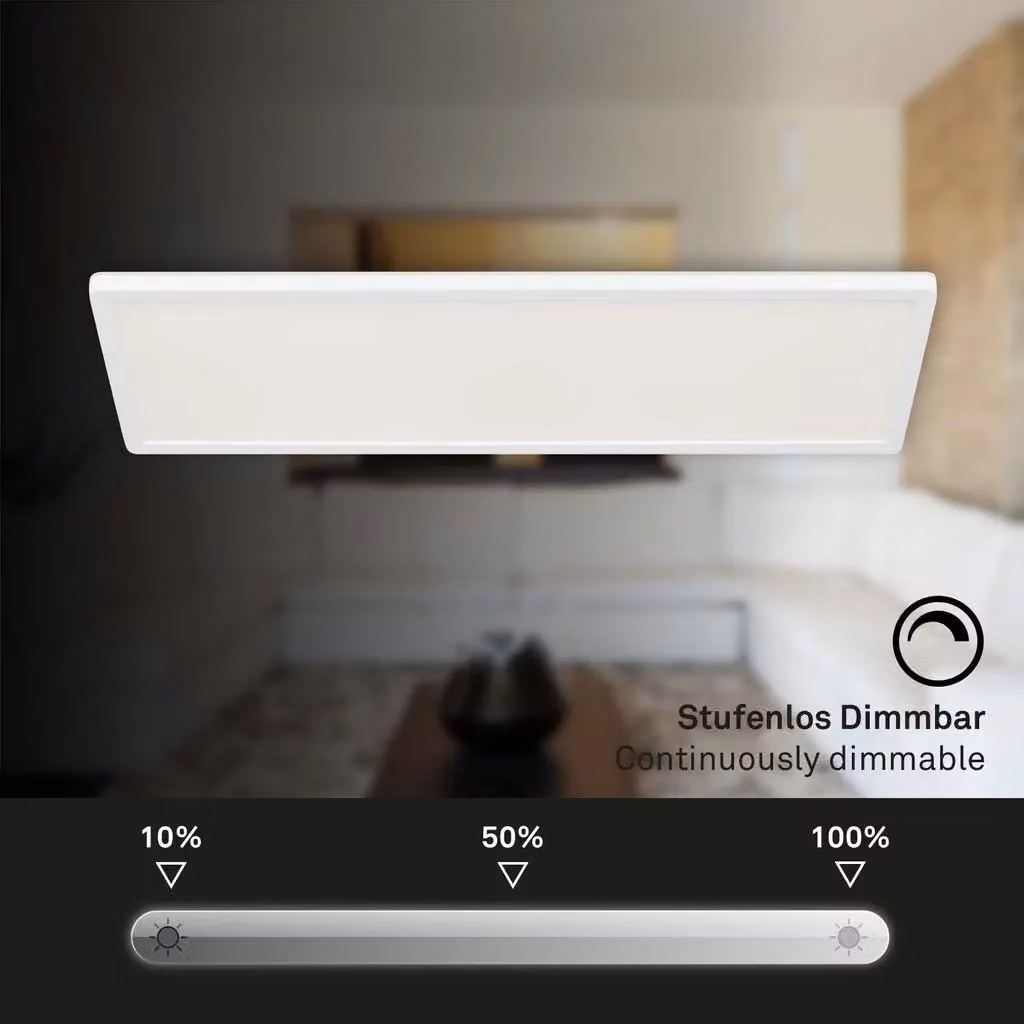 Briloner White Ultraslim 23W CCT LED Ceiling Panel Light with Remote Control, Dimmable Night-Light Function and Backlight Effect, W/D/H: 58 x 20 x 3 cm – 3