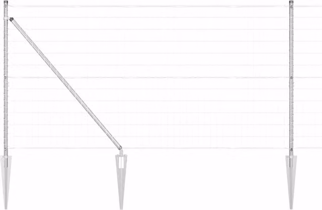 Berkfield Home Euro Fence in Silver Galvanised Steel with 7 Spike Posts, H: 120 cm, W: 10 m