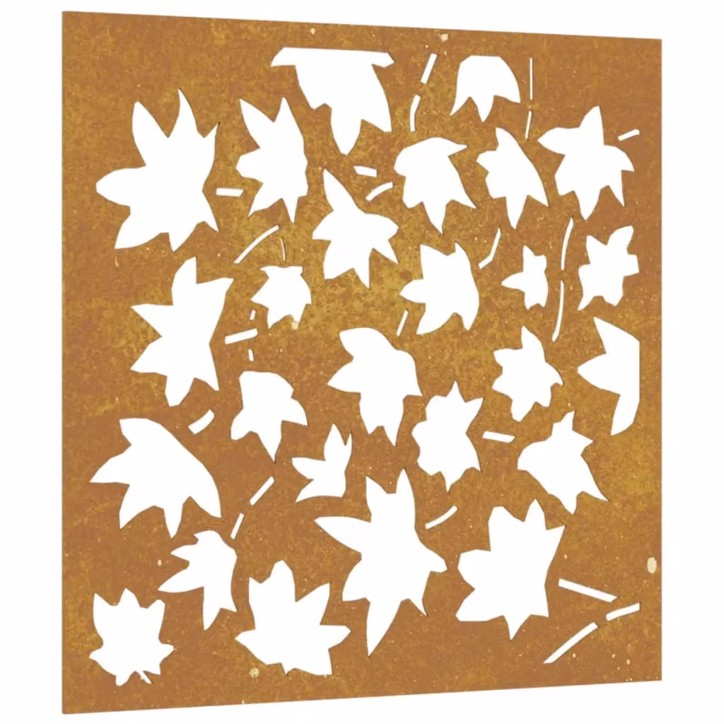 Berkfield Home Garden Brown Corten Steel Maple Leaf Wall Decoration, W/H: 55 x 55 cm – 2