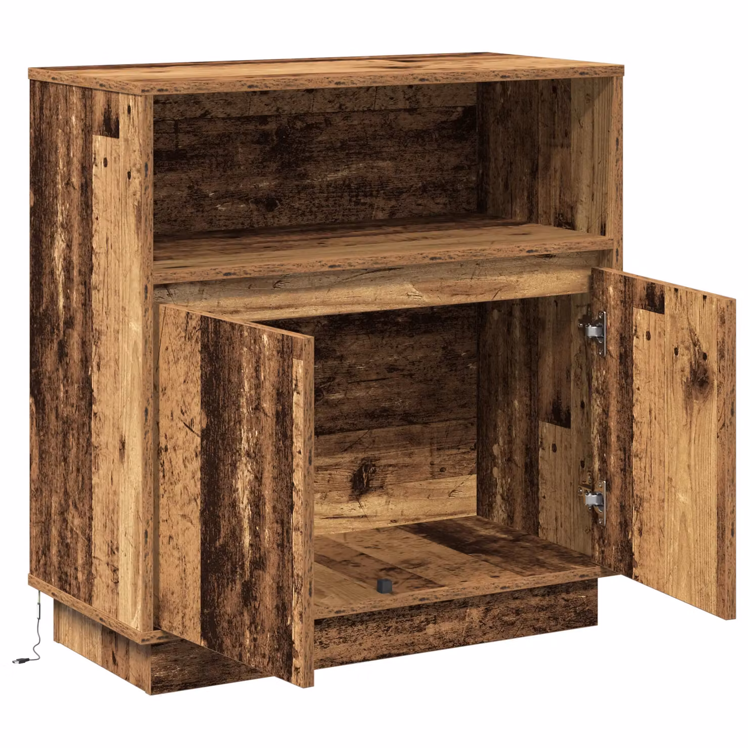 Berkfield Home Rustic Brown Engineered Wood Sideboard with Integrated LED Lighting, W/D/H: 75 x 34.5 x 71 cm – 4