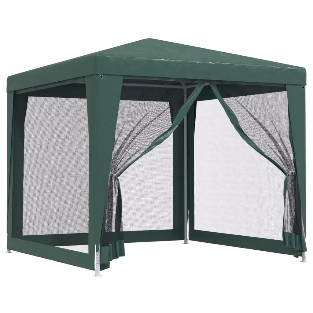 Berkfield Home Party Tent with 4 Mesh Sidewalls, Green, W/D/H: 2.5 x 2.5 x 2.5 m – 2