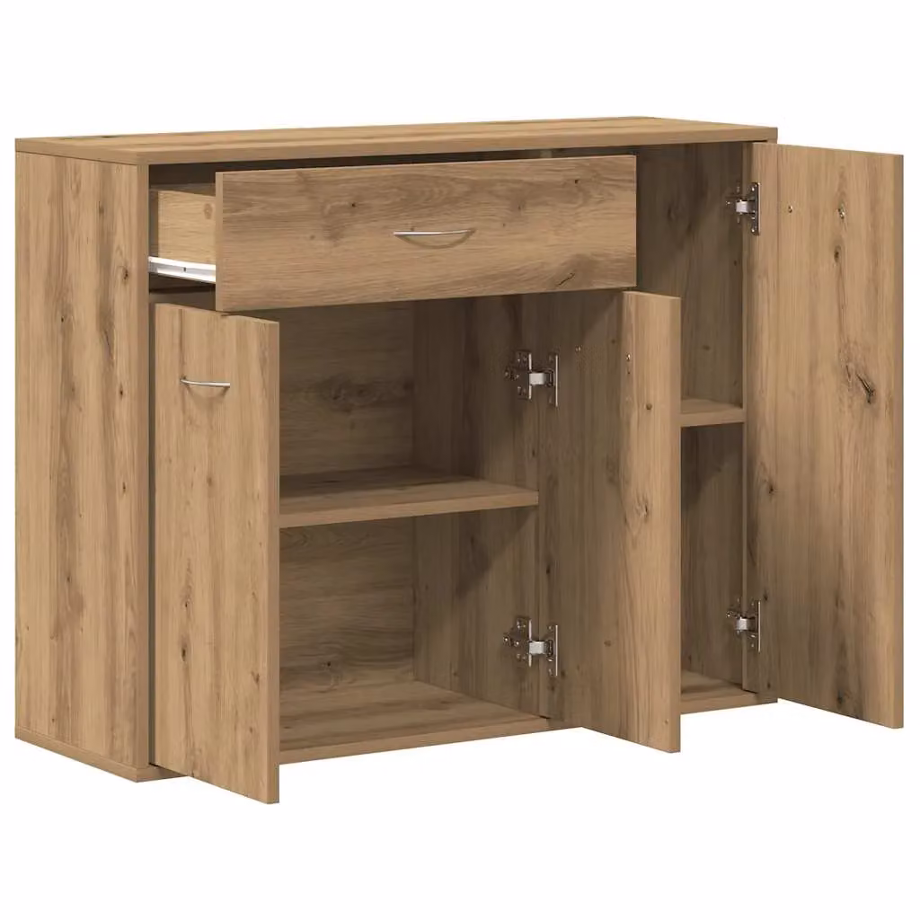 Berkfield Home Artisan Oak Sideboard in Brown, W/D/H: 88 x 30 x 70 cm – 2