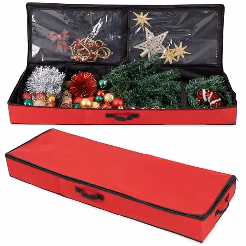 Deco Express Christmas Tree Storage Bag in Red, W/D/H: 100 x 35 x 10 cm – 1