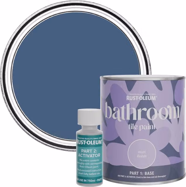 Rust-Oleum Bathroom Tile Paint in Matt Finish, Ink Blue, 0.75 l