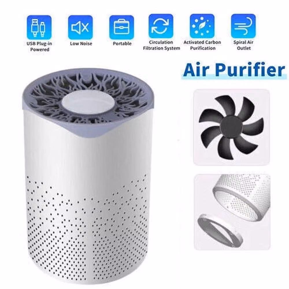 FLAVORA 2-Piece Air Purifier with HEPA and Activated Carbon Filter, White – 3