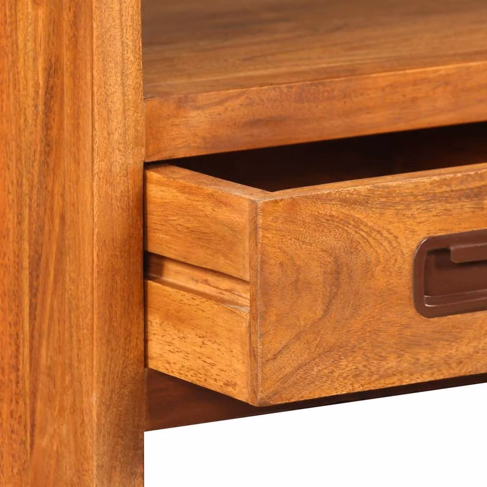 Berkfield Home Solid Wood Acacia TV Cabinet in Brown, W/D/H: 90 x 30 x 55 cm – 5