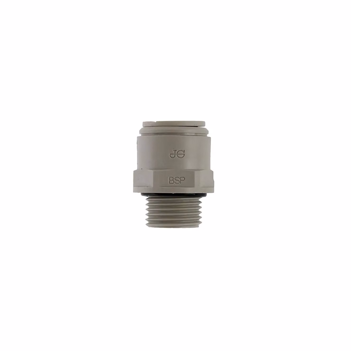 John Guest Acetal Straight Adaptor 15mm x 1/2 inch BSP, Grey, Pack of 10 – 2