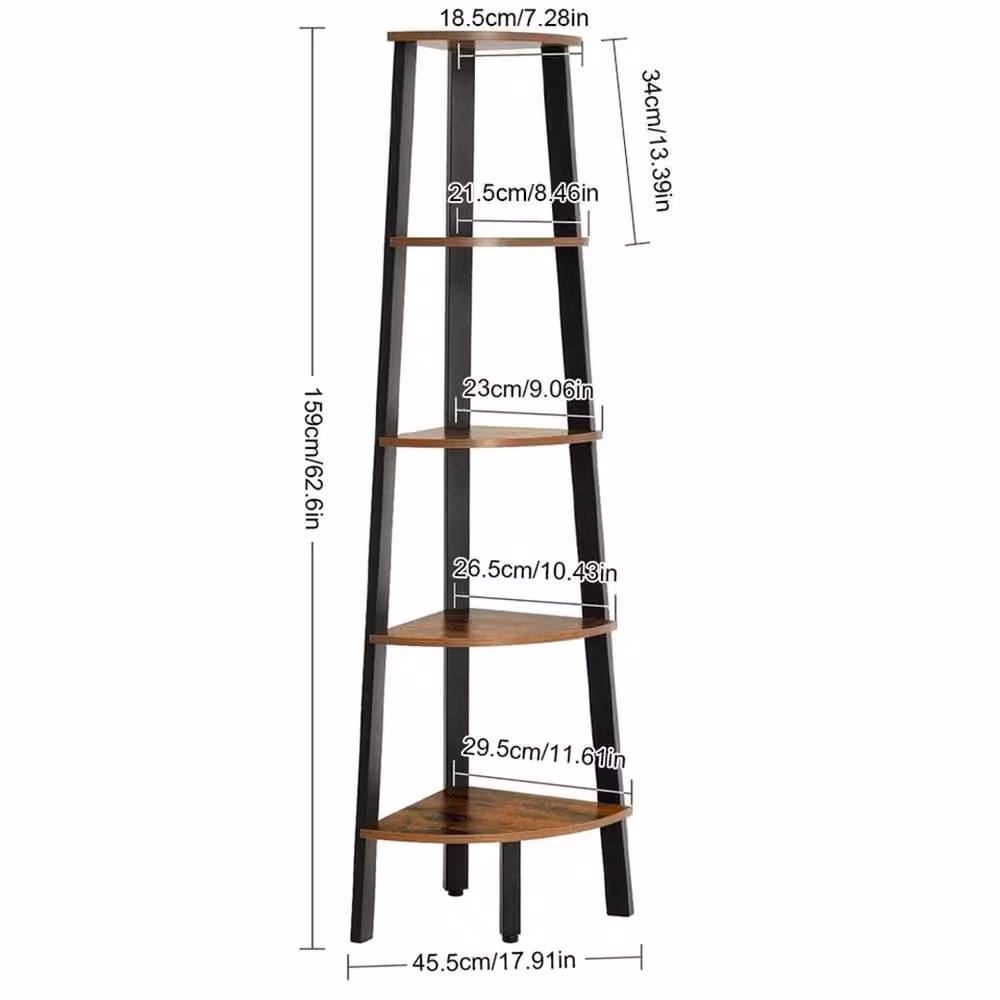 Nordara Black Wood Corner Plant Stand and Flower Rack Display Unit – 2