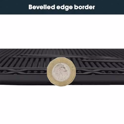 JVL Black Rubber Pin Foliage Scraper Doormat, W: 45 cm, L: 75 cm – 4