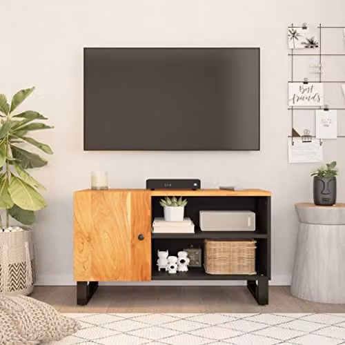 vidaXL Industrial TV Cabinet in Multicolour Reclaimed and Engineered Wood, W/D/H: 80 x 33 x 46 cm – 2
